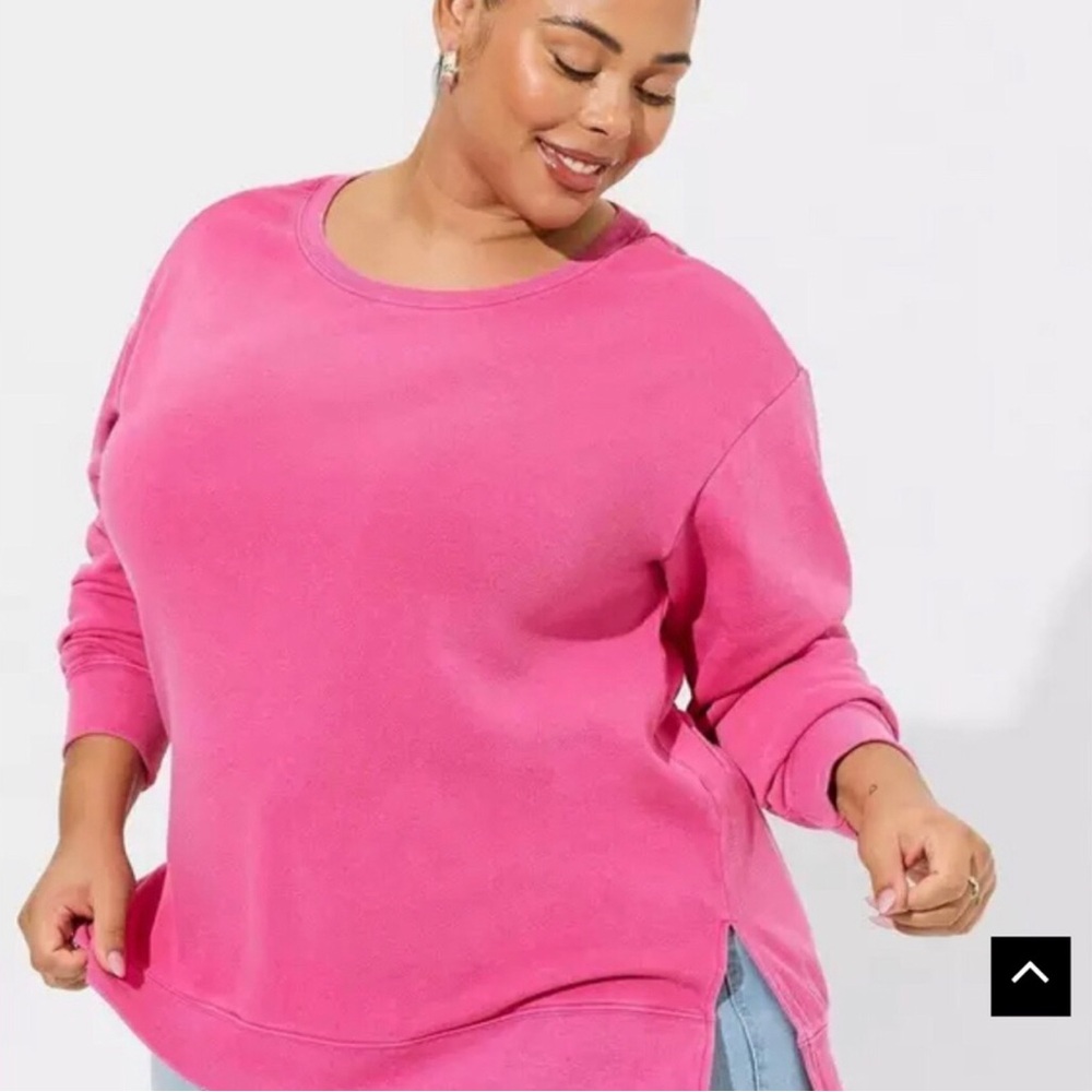 Torrid Pink Women's Relaxed Crewneck Sweater NWT
